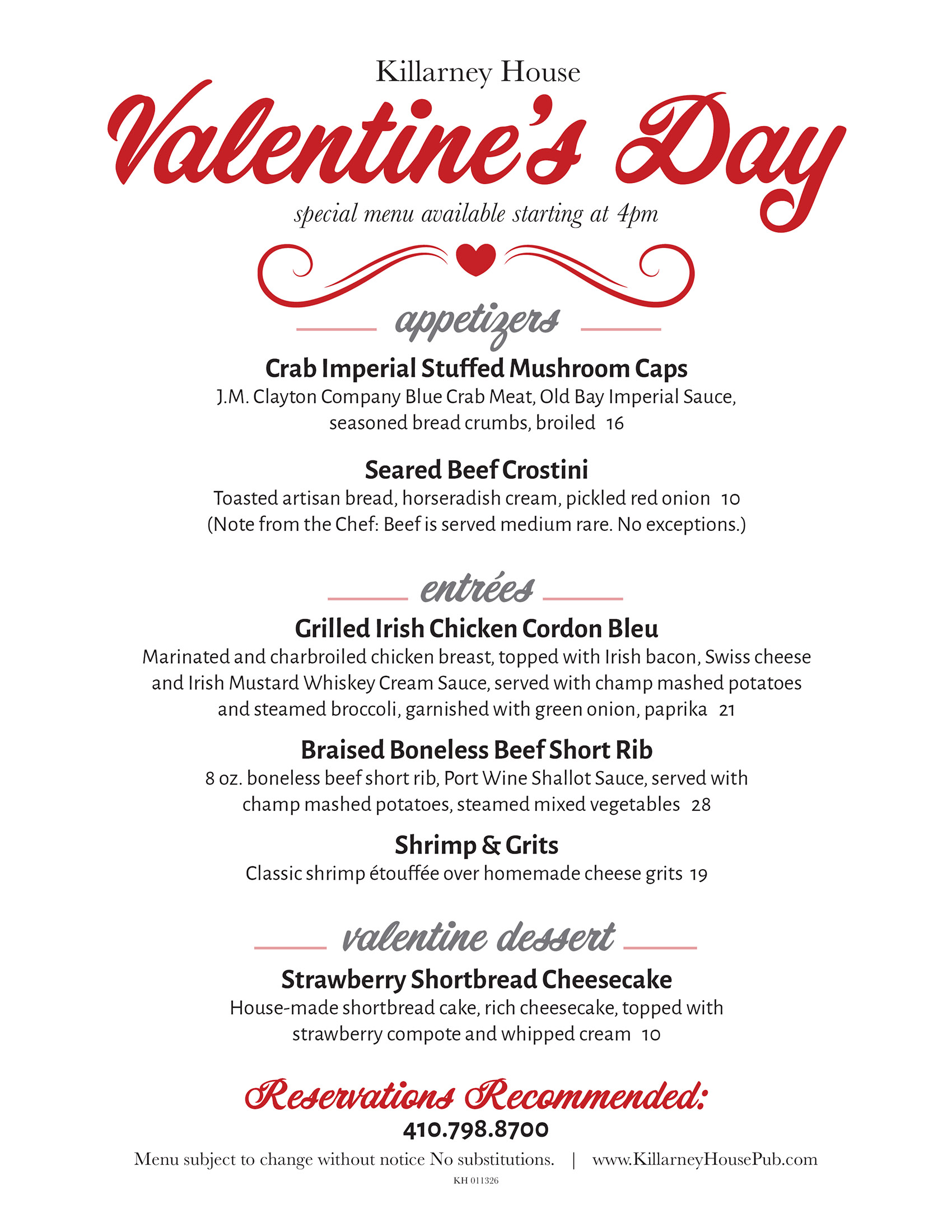 KH valentine 2023 LTR MENU 020923 WEB