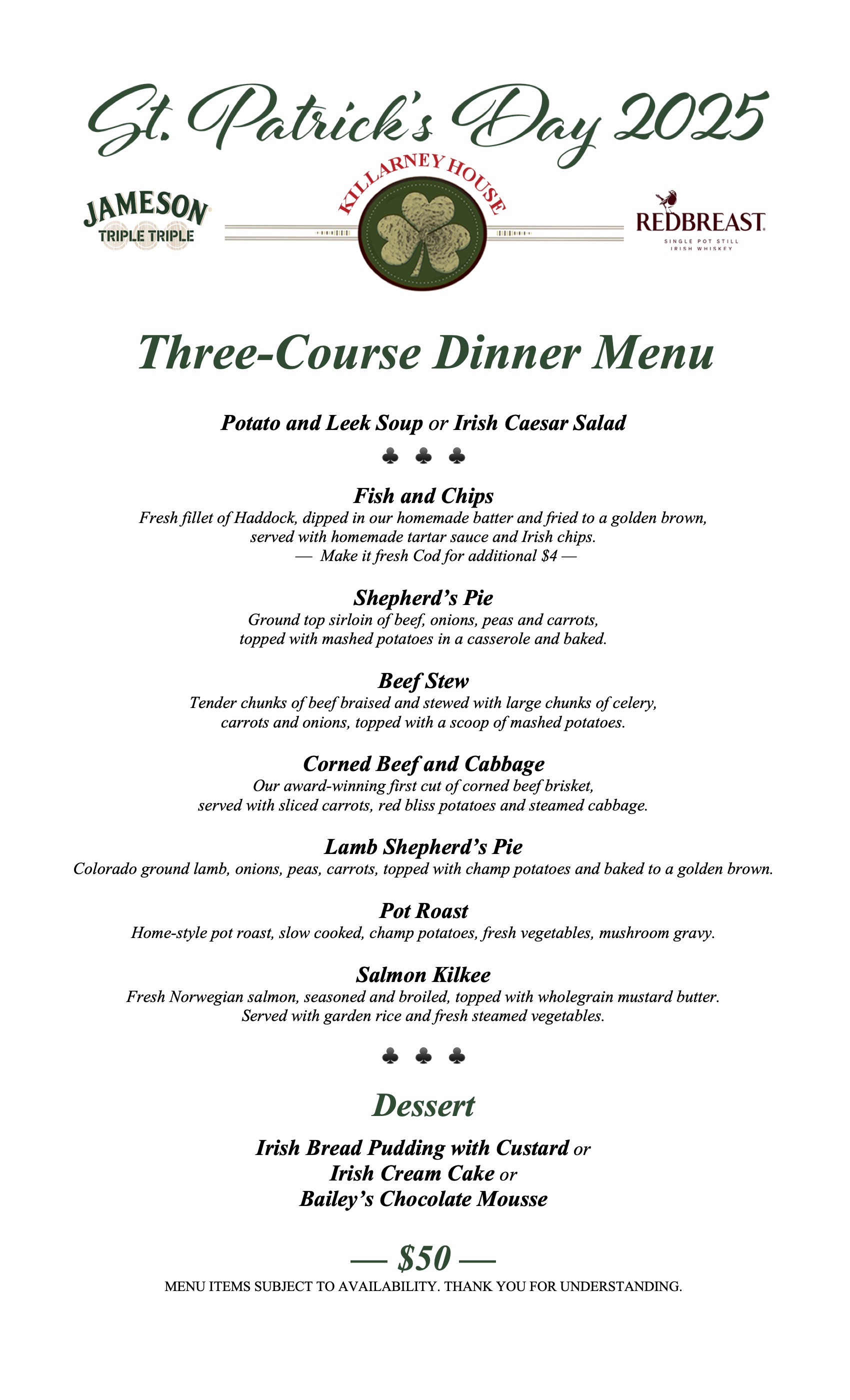 Dinner KH 3CourseStPat2025 LEGAL 030625